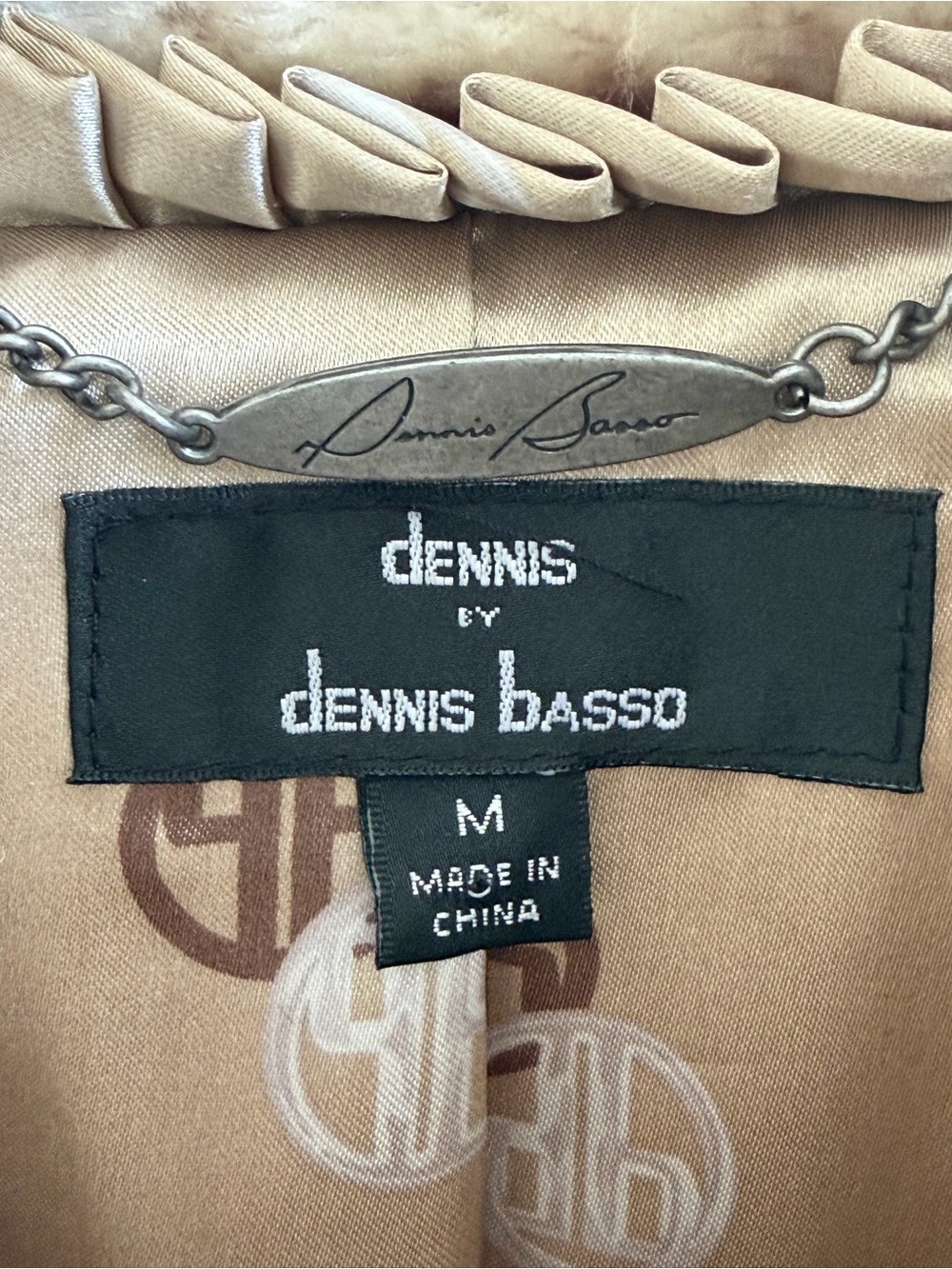 Dennis by Dennis Basso Faux Fur Animal Print Jacket Coat Women’s Medium Beige - Picture 9 of 14